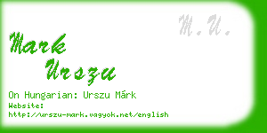 mark urszu business card